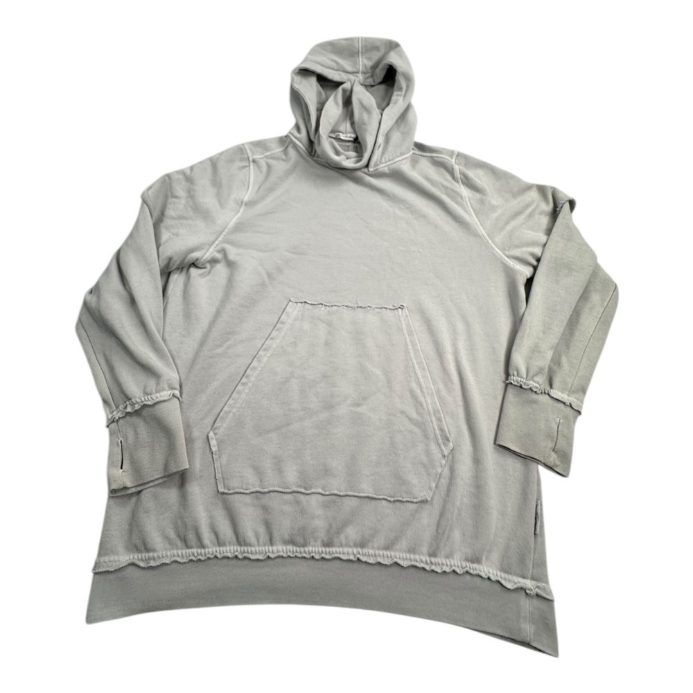 The Laundry Room Gray Raw Hem Distressed‎ Hoodie Sweatshirt Women's Medium